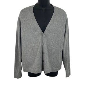 Brooks Brothers Womens Size XL Grey Long Sleeve Button Up Cardigan Sweater